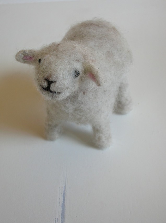 needle felted sheep